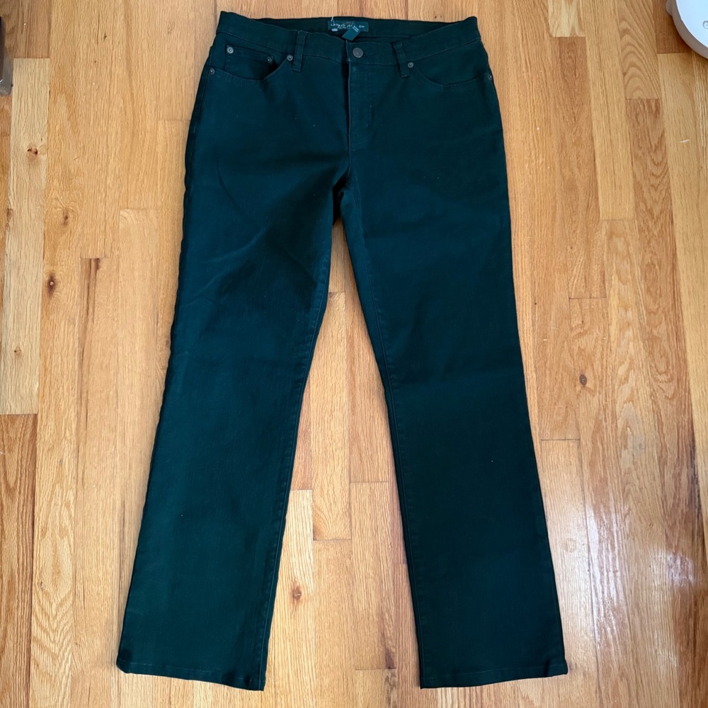 Lauren Jeans Co Ralph Lauren Modern Straight Jeans 12 Hunter Green Stretch Denim